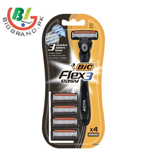 BIC Flex Easy Mens Razors 1 Handle and 4 Cartridges